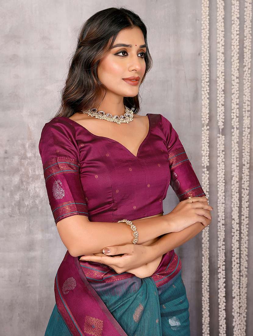 women self design bordered saree with blouse - 21678809 -  Standard Image - 5