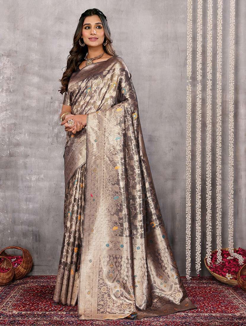 women self design banarasi saree with blouse - 21678816 -  Zoom Image - 0