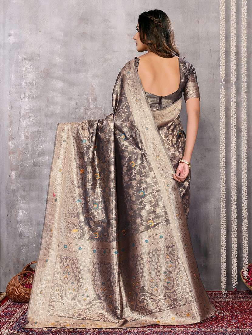 women self design banarasi saree with blouse - 21678816 -  Standard Image - 3