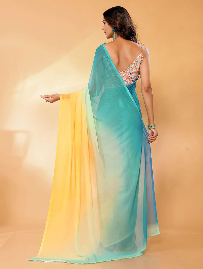 women tie & dye printed saree with blouse - 21678835 -  Standard Image - 3