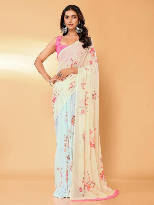 women floral printed saree with blouse - 21678838 - Standard Image - 0