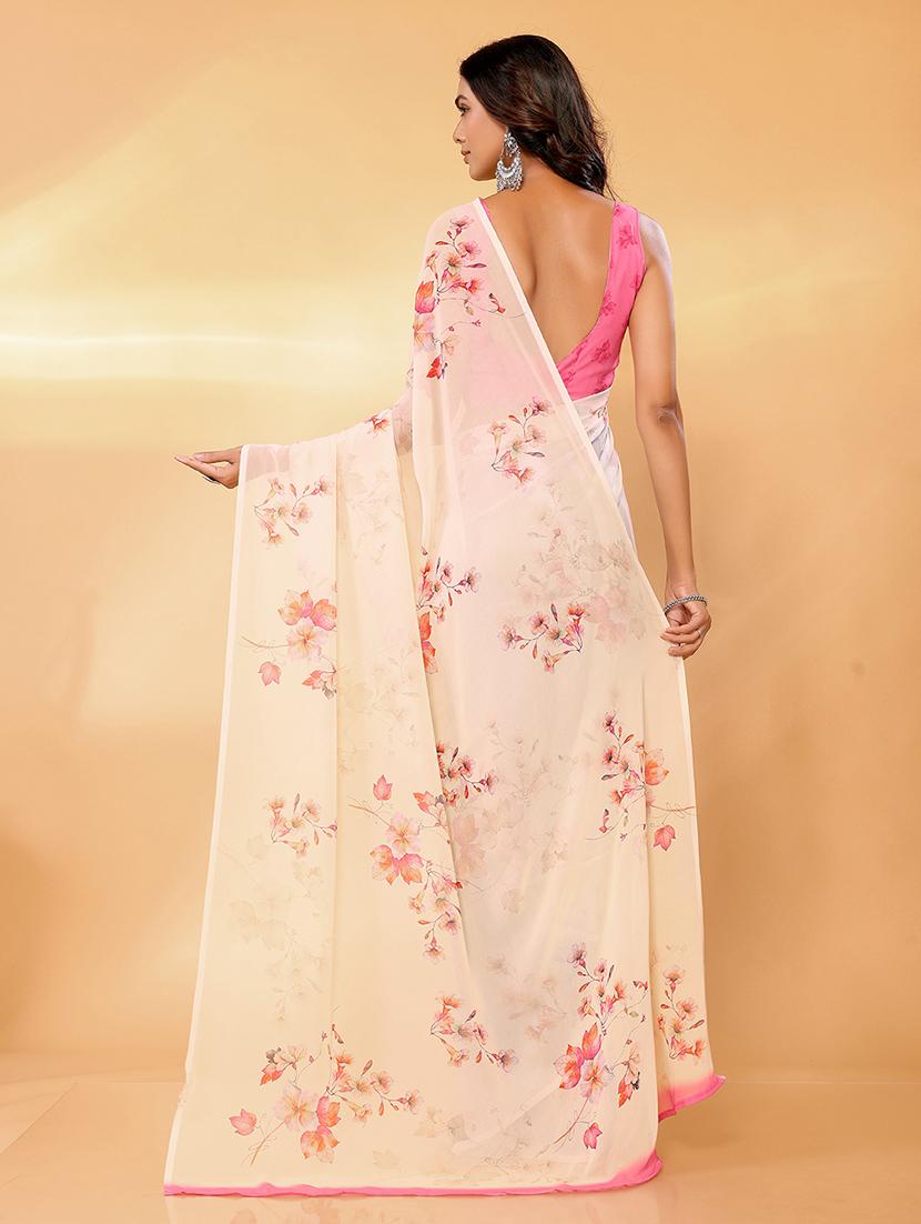women floral printed saree with blouse - 21678838 - Standard Image - 3