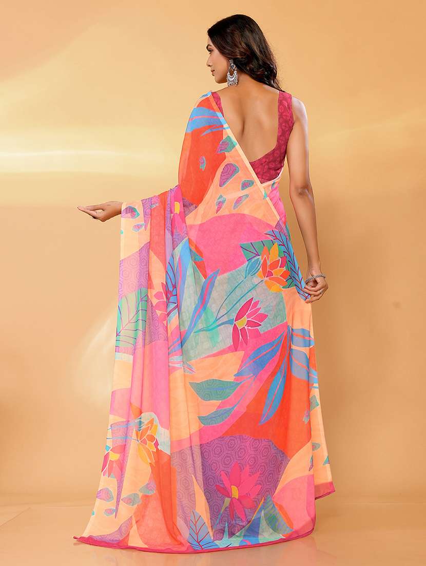 women printed saree with blouse - 21678841 -  Standard Image - 3