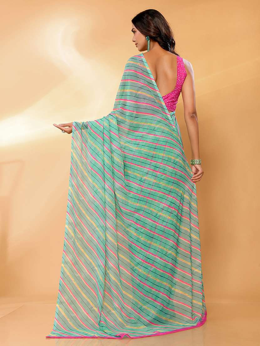 women lehriya printed saree with blouse - 21678843 -  Standard Image - 3