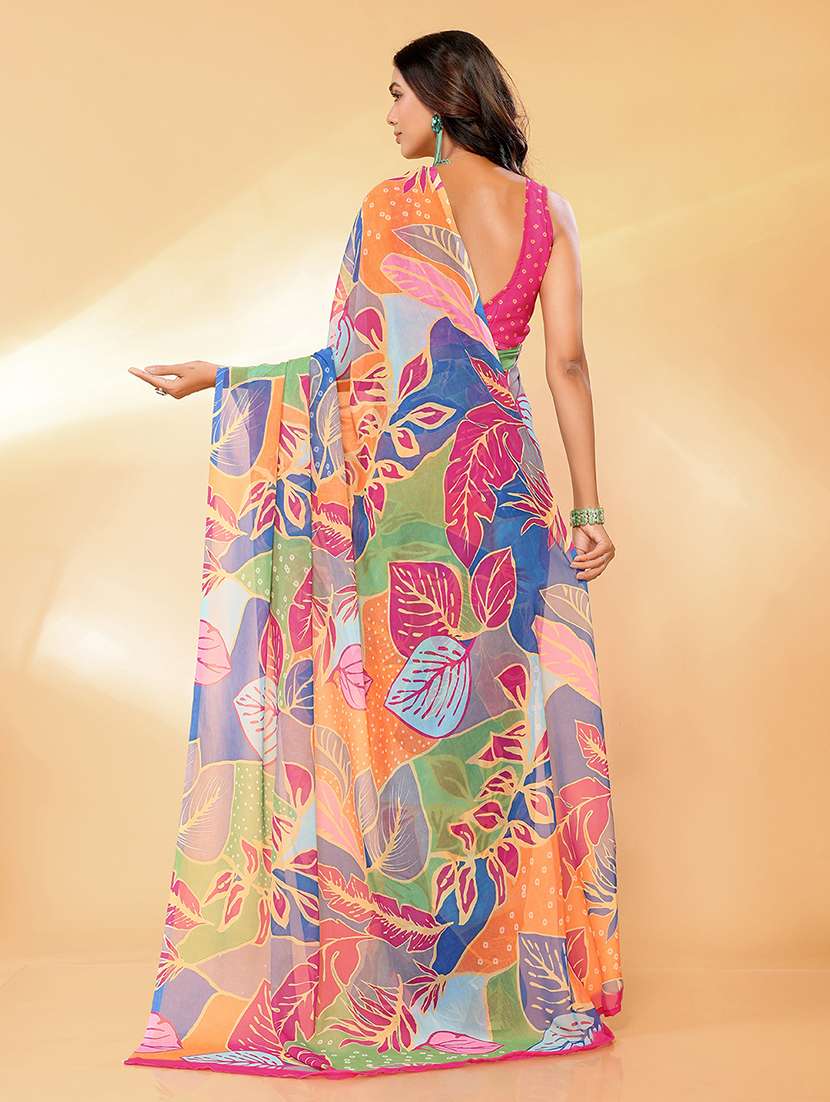 women printed saree with blouse - 21678846 -  Standard Image - 3