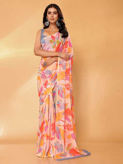 women printed saree with blouse - 21678847 - Standard Image - 0