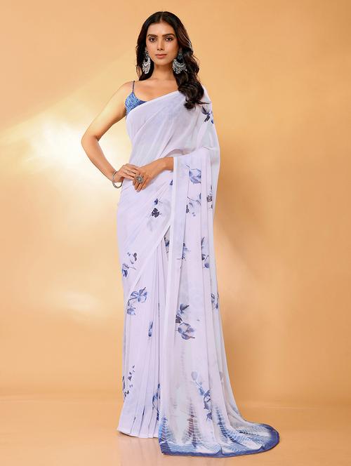 women floral printed saree with blouse - 21678848 - Standard Image - 0