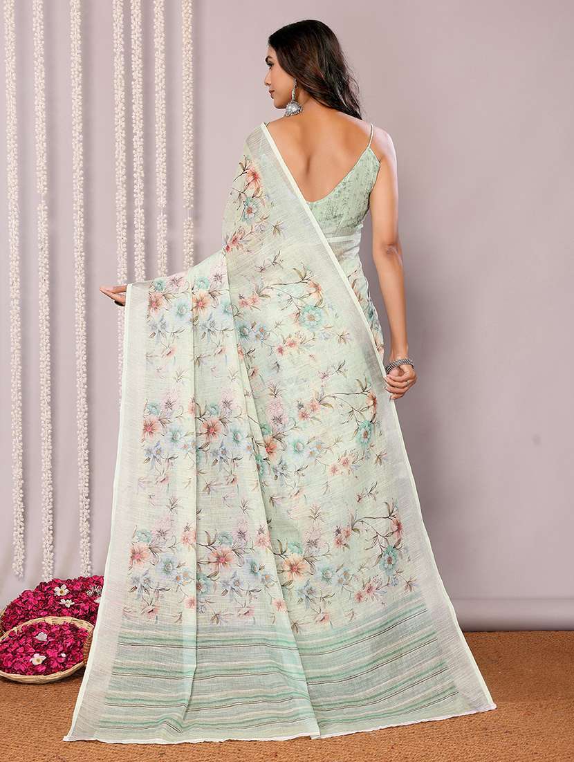 women floral printed saree with blouse - 21678851 -  Standard Image - 3