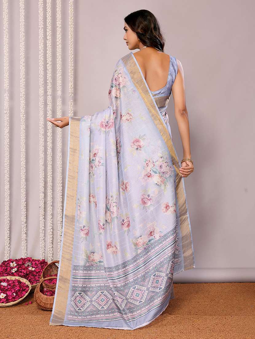 women floral printed saree with blouse - 21678887 -  Standard Image - 3
