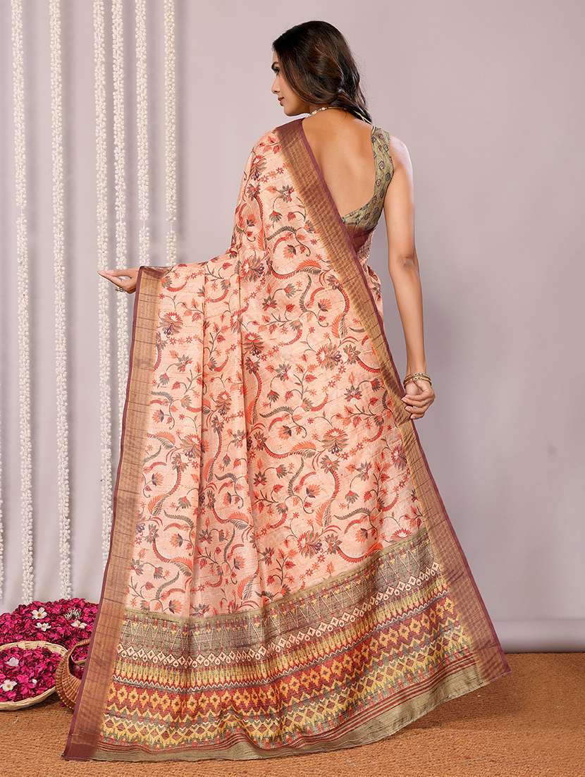 women floral printed saree with blouse - 21678893 - Standard Image - 3