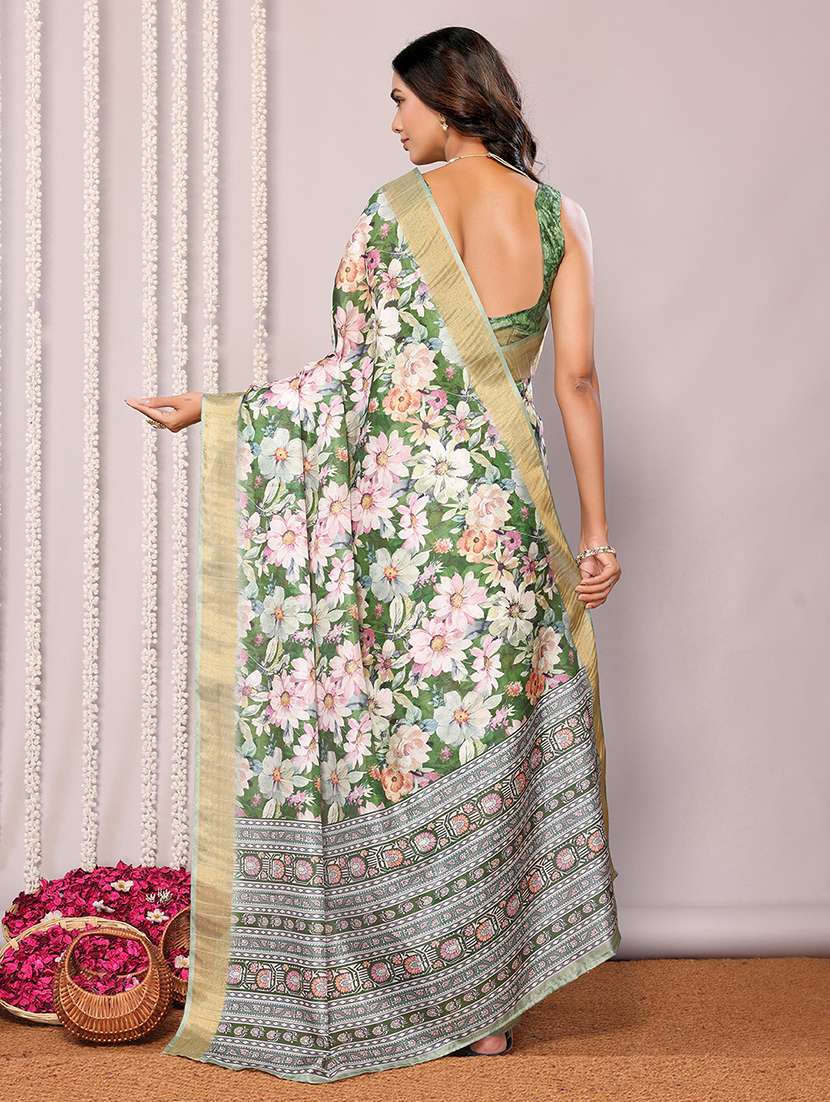 women floral printed saree with blouse - 21678894 -  Standard Image - 3