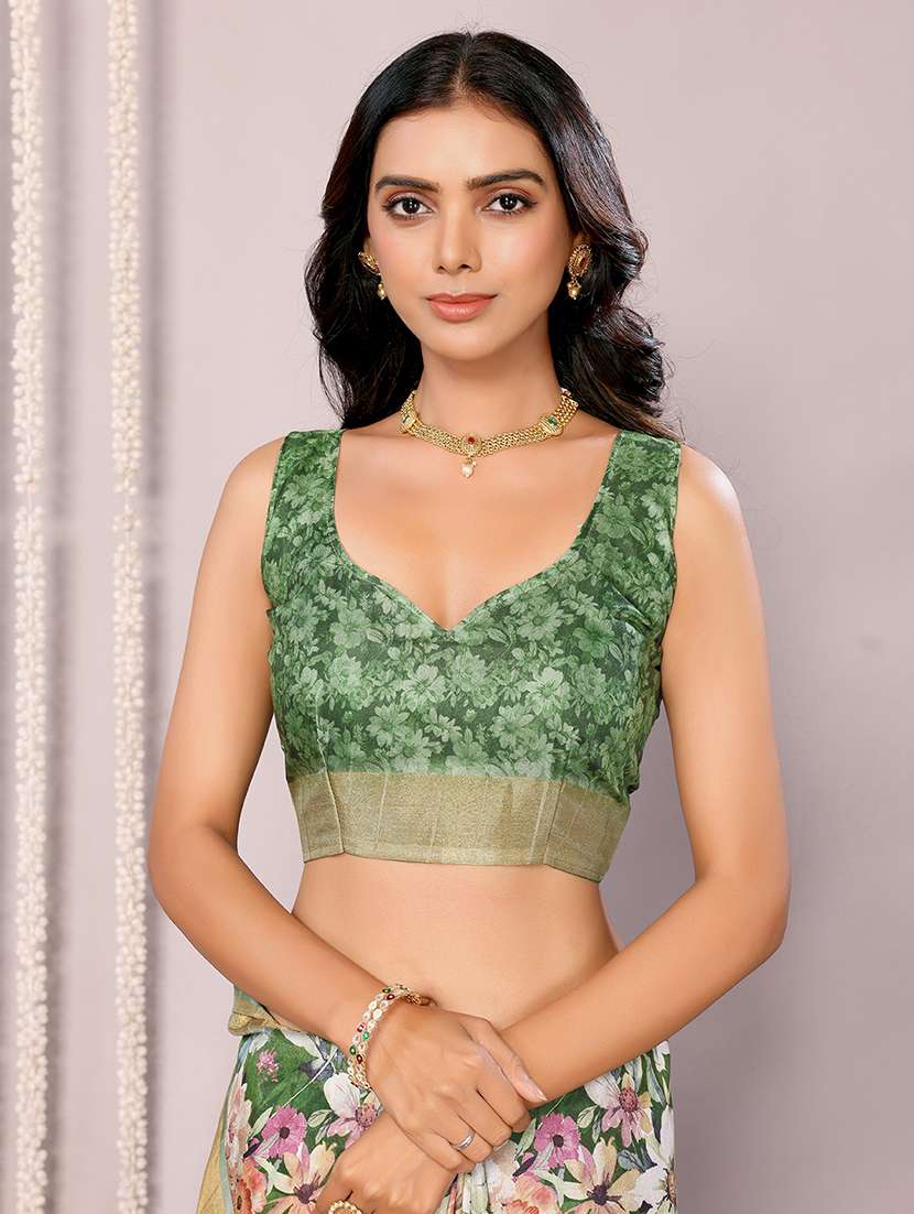 women floral printed saree with blouse - 21678894 -  Standard Image - 5