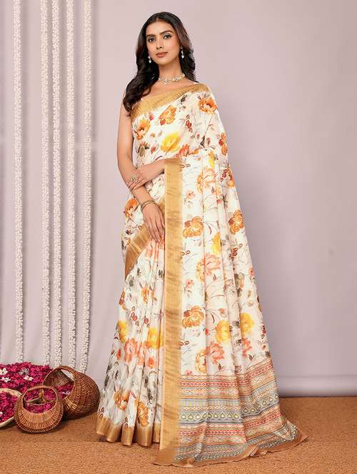 women floral printed saree with blouse - 21678902 - Standard Image - 0