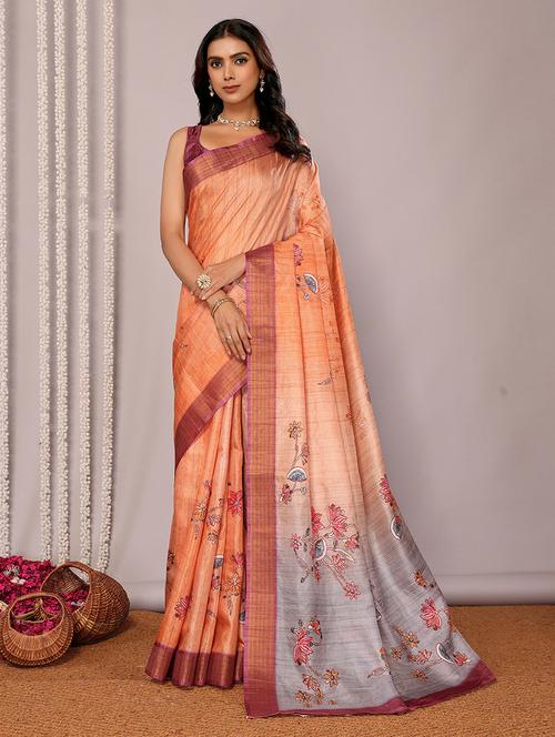 women floral printed saree with blouse - 21678903 -  Standard Image - 0
