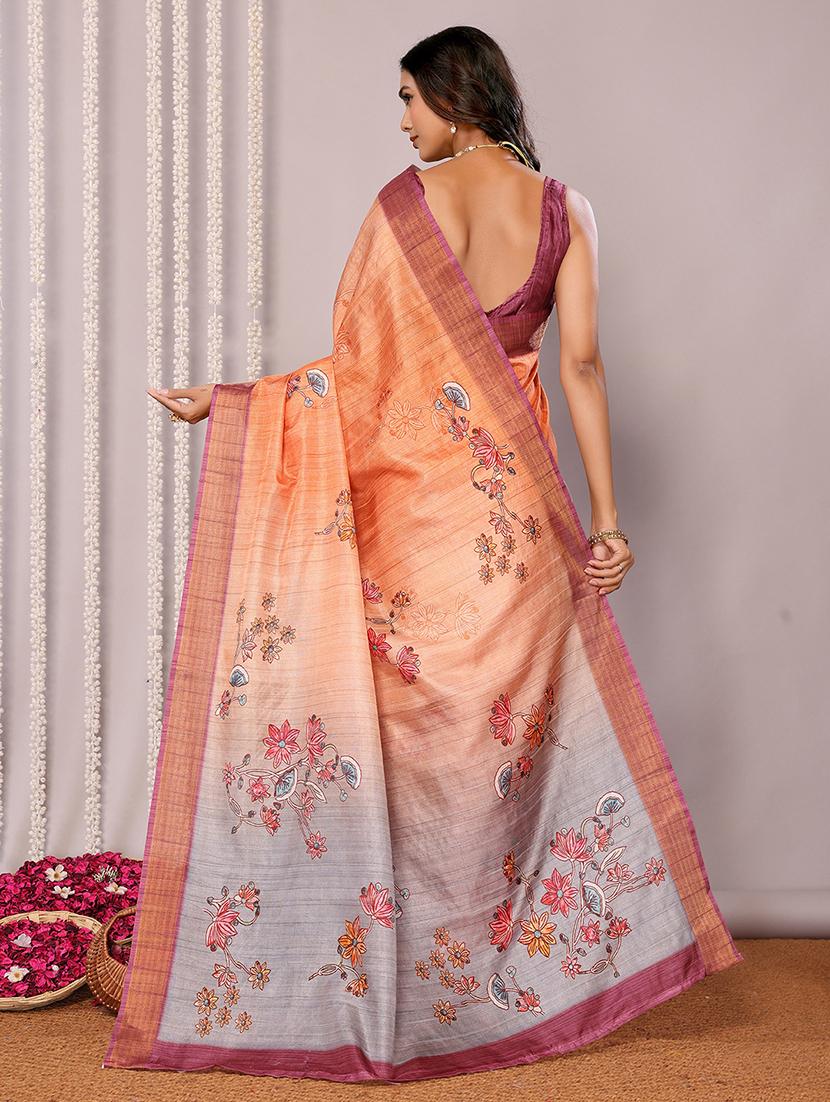 women floral printed saree with blouse - 21678903 - Standard Image - 3
