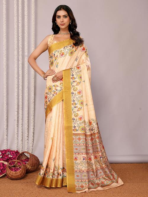 women floral printed saree with blouse - 21678912 - Standard Image - 0