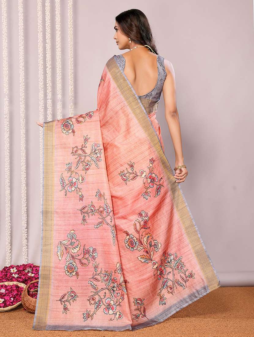 women floral printed saree with blouse - 21678914 -  Standard Image - 3