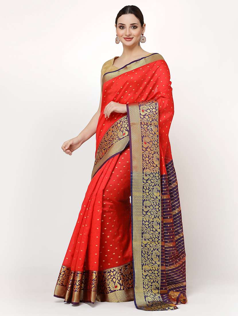 women self design banarasi saree with blouse - 21679033 -  Zoom Image - 0