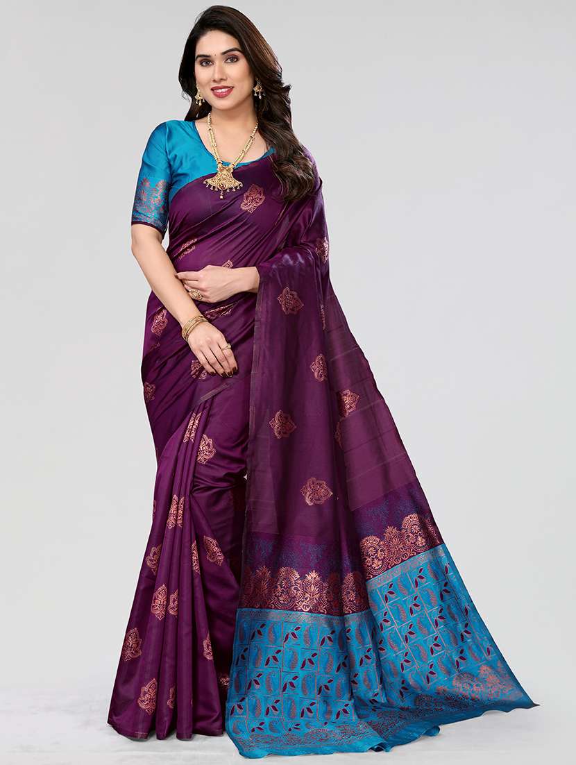 women self design banarasi saree with blouse