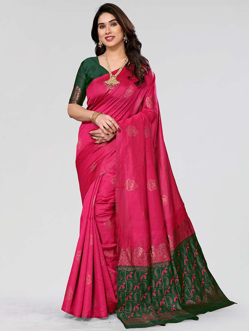 women self design banarasi saree with blouse