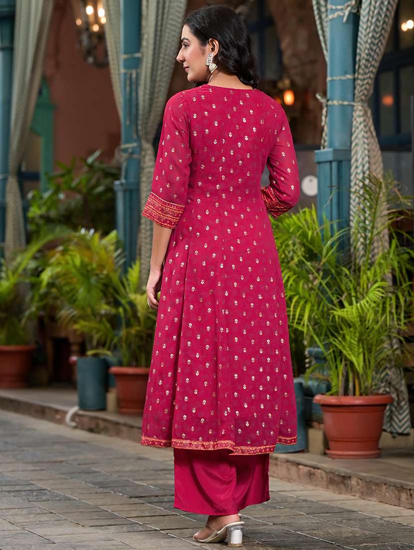 women embroidered kurta palazzo set with dupatta - 21679258 -  Standard Image - 3