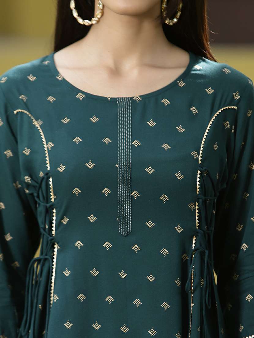 women printed round neck straight kurti - 21679301 - Standard Image - 5