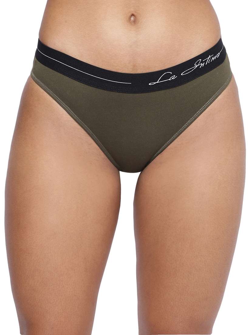 women plain low rise bikini panty