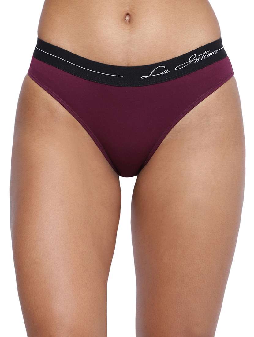 women plain low rise bikini panty