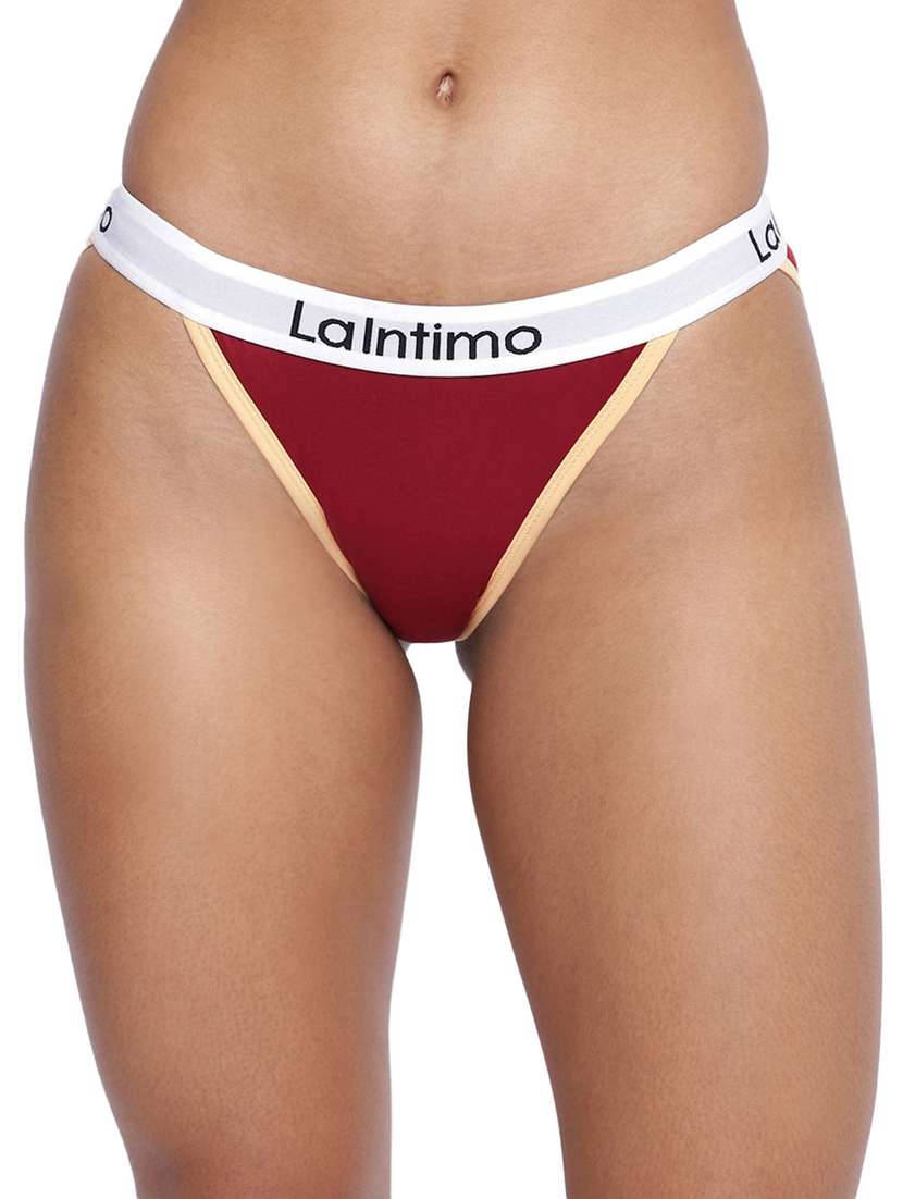 women plain low rise bikini panty