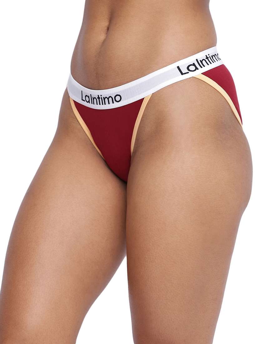 women solid low rise bikini combo - 21679361 -  Standard Image - 3