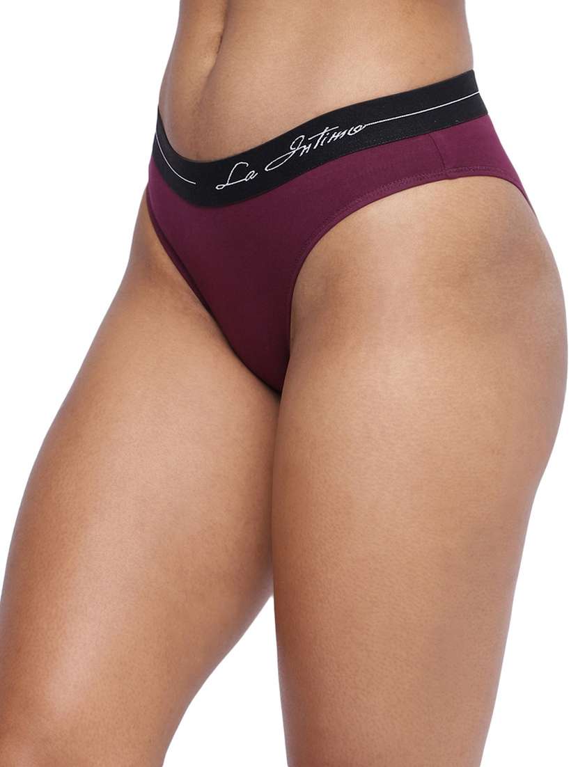 women solid low rise bikini combo - 21679363 -  Standard Image - 3