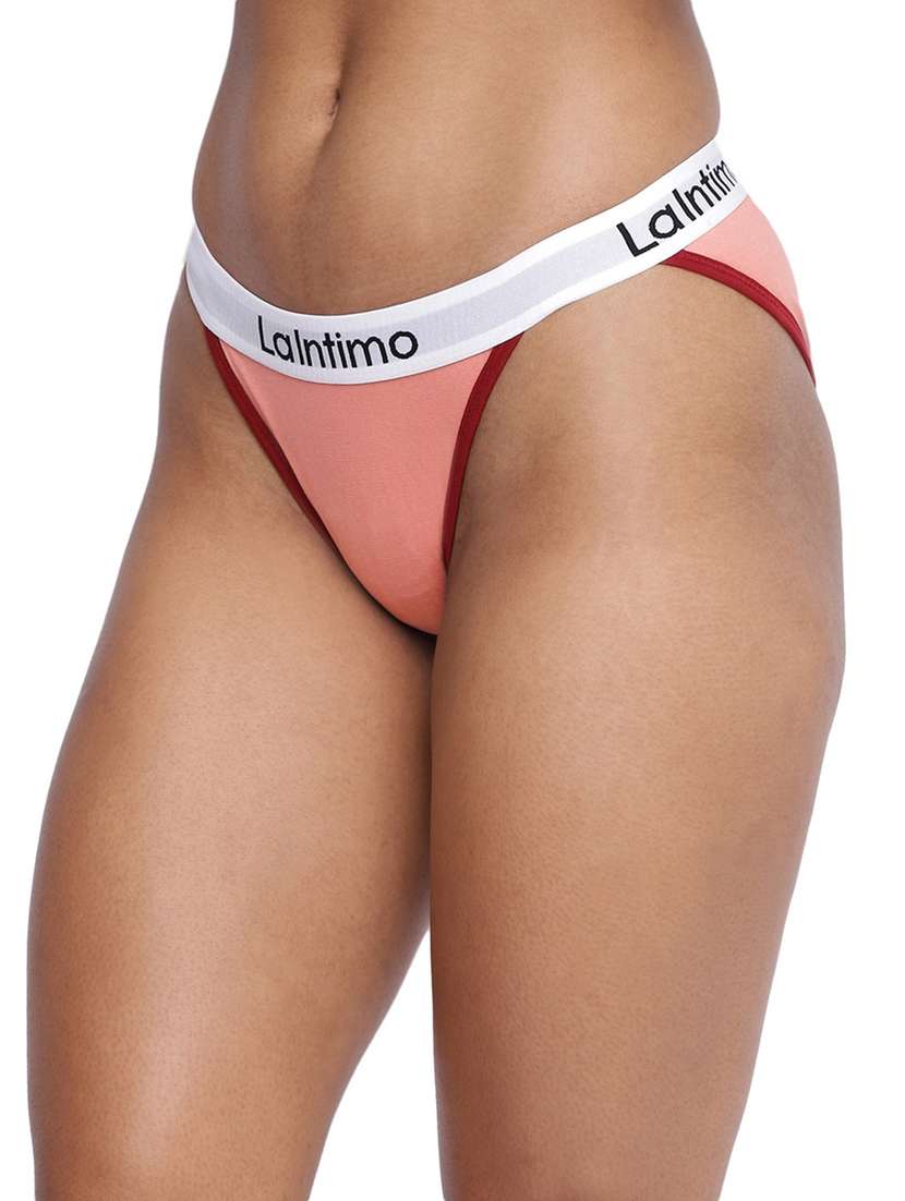 women solid low rise bikini combo - 21679383 -  Standard Image - 3