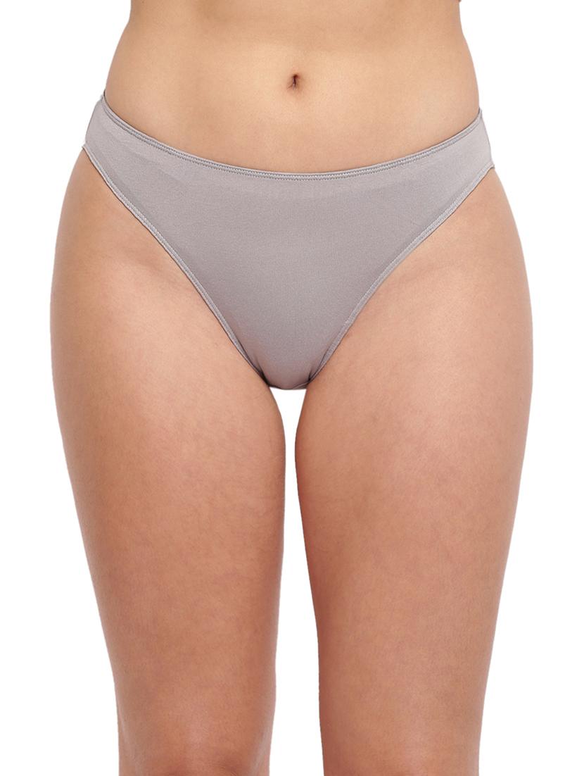 grey solid cotton hipster panty - 21679393 -  Zoom Image - 0