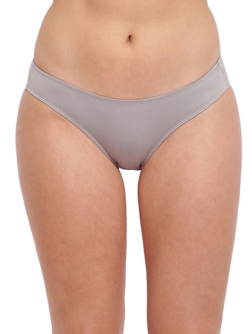 grey cotton blend bikini panty - 21679419 -  Zoom Image - 0