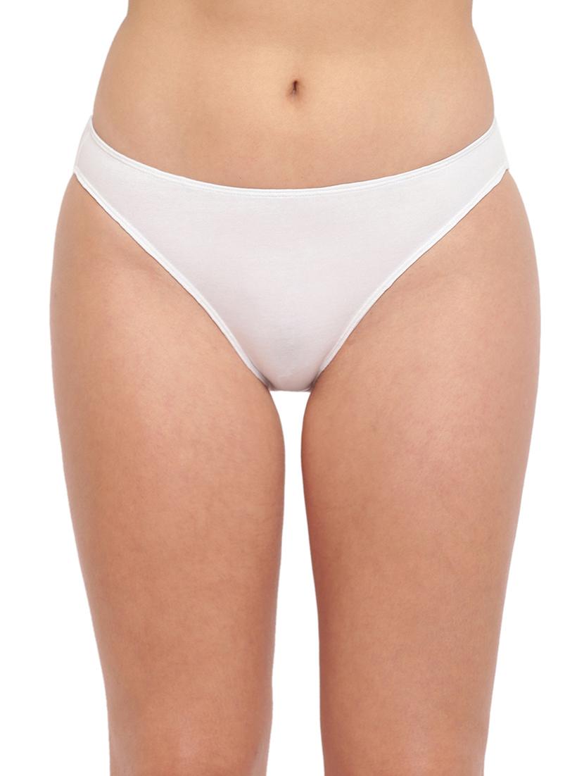white cotton blend regular panty - 21679430 - Zoom Image - 0