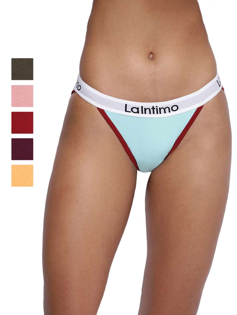 women pack of 6 solid low rise panty 