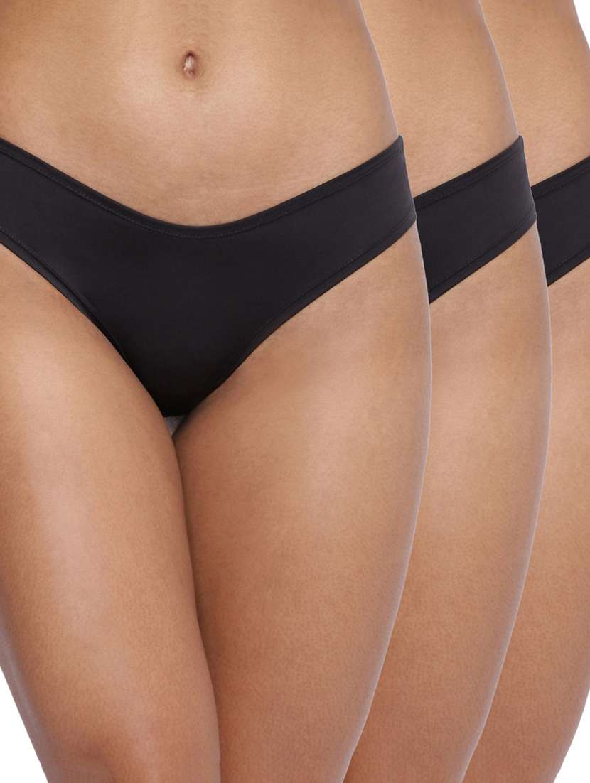 women pack of 3 solid mid rise panty 