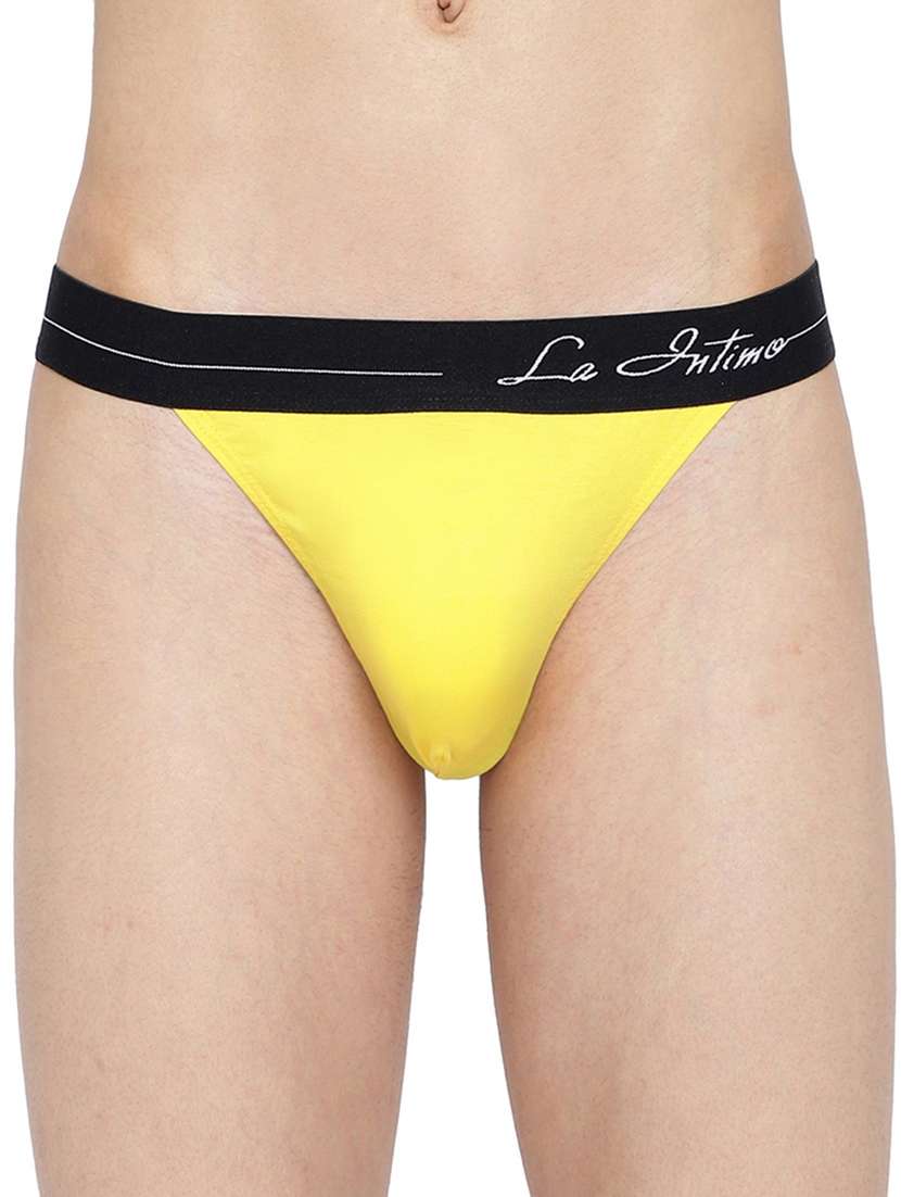 men solid low rise thongs