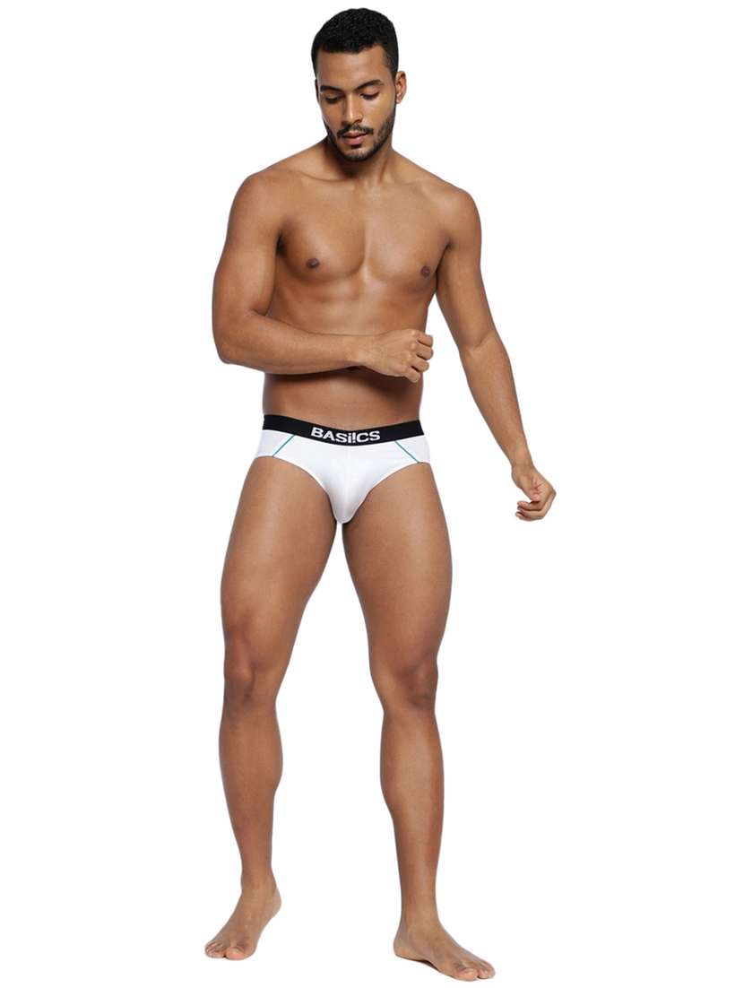 white 95% cotton 5% spandex brief - 21679656 -  Standard Image - 3