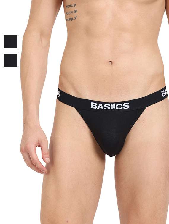 men solid low rise thongs combo