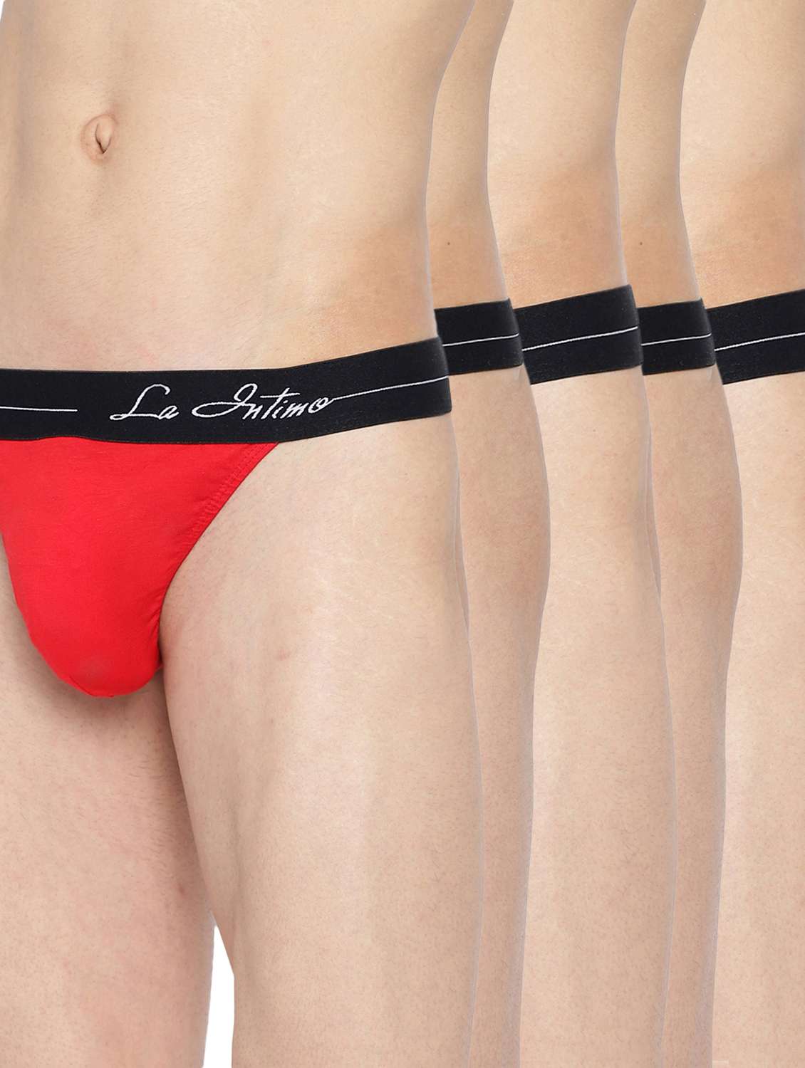 men solid low rise thongs combo