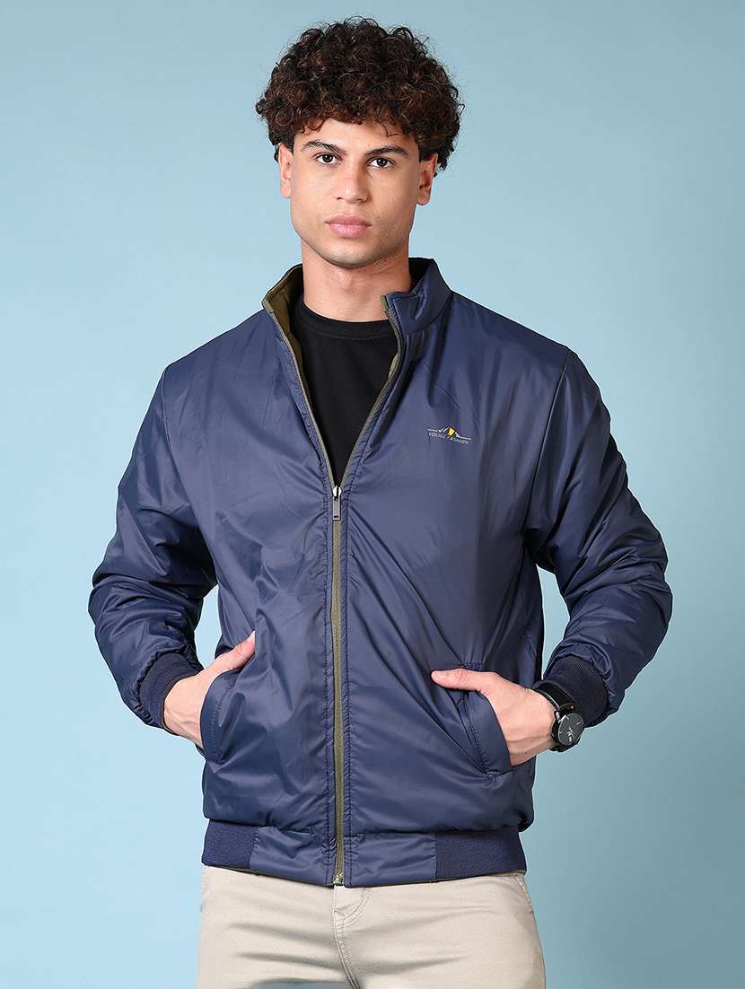 men long sleeves solid bomber jacket