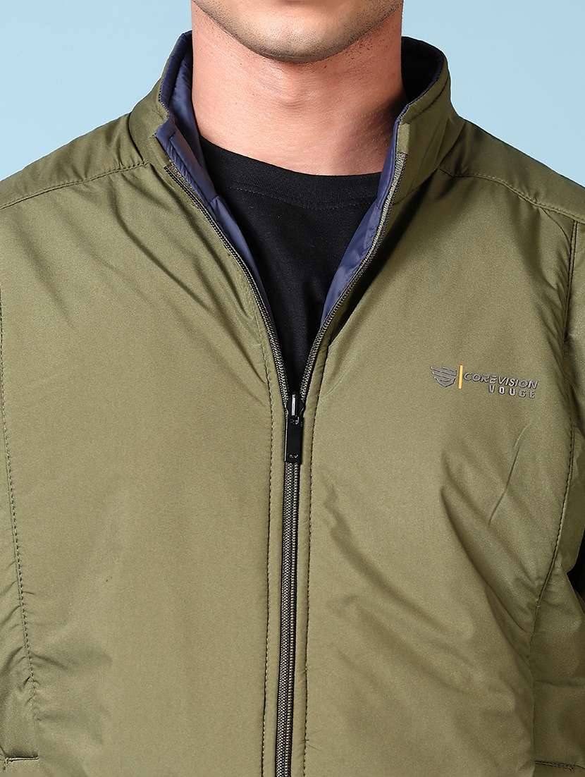 men long sleeves solid bomber jacket - 21679763 -  Standard Image - 5