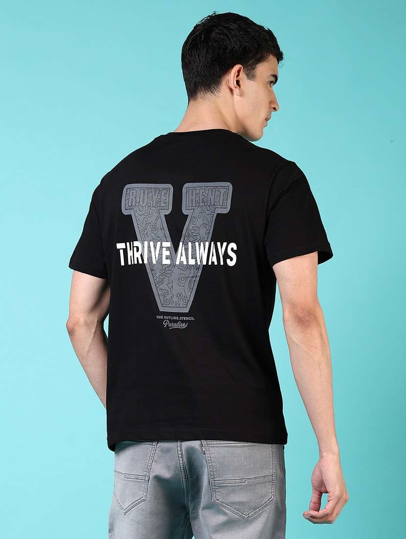 men back print short sleeve t-shirt