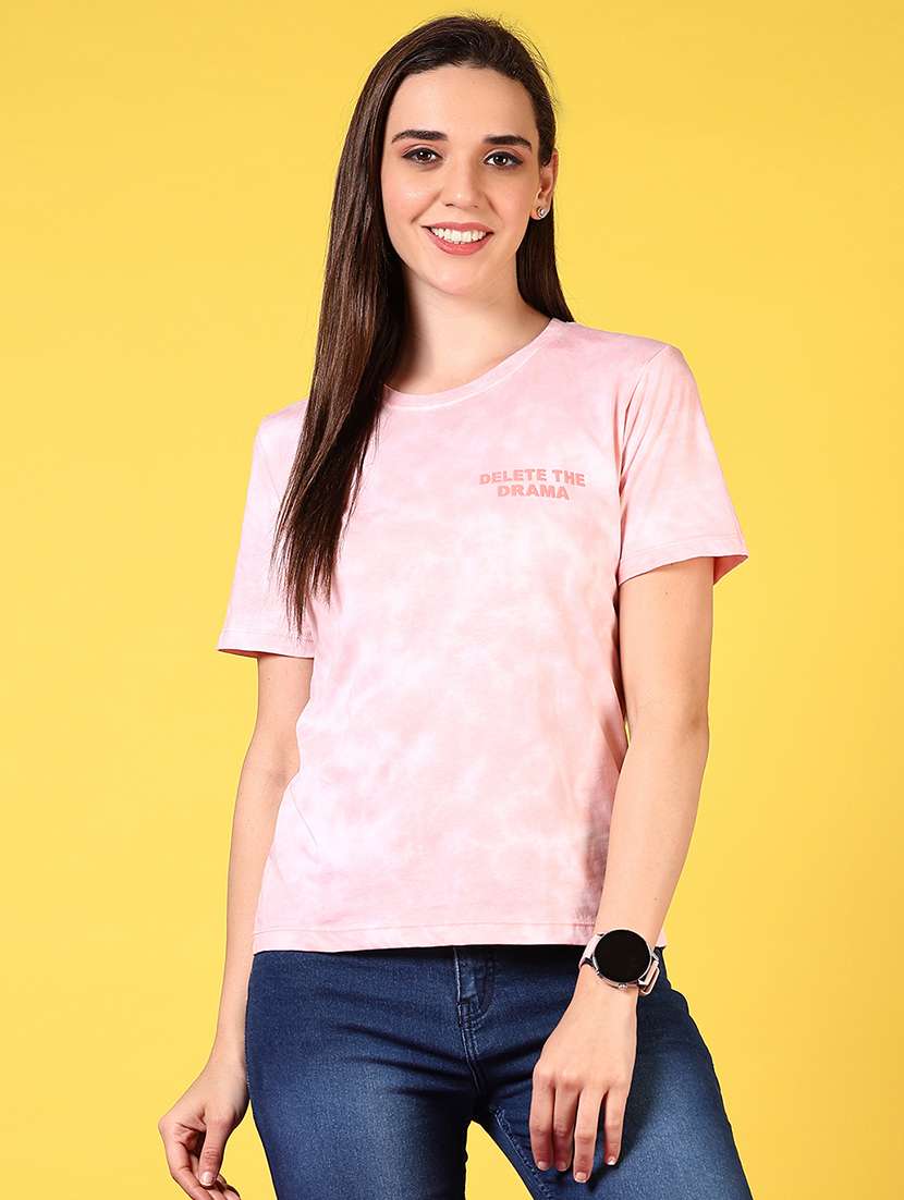 women solid round neck t-shirt