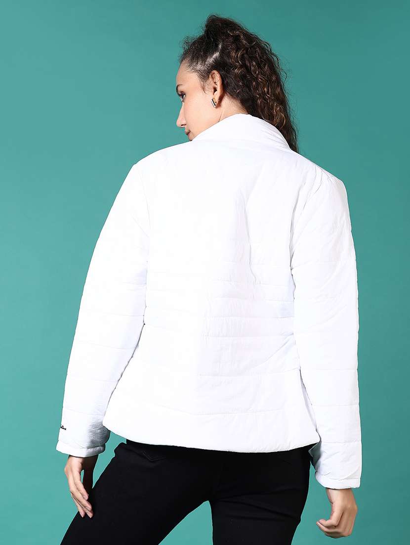 women long sleeves solid puffer jacket - 21679821 -  Standard Image - 3