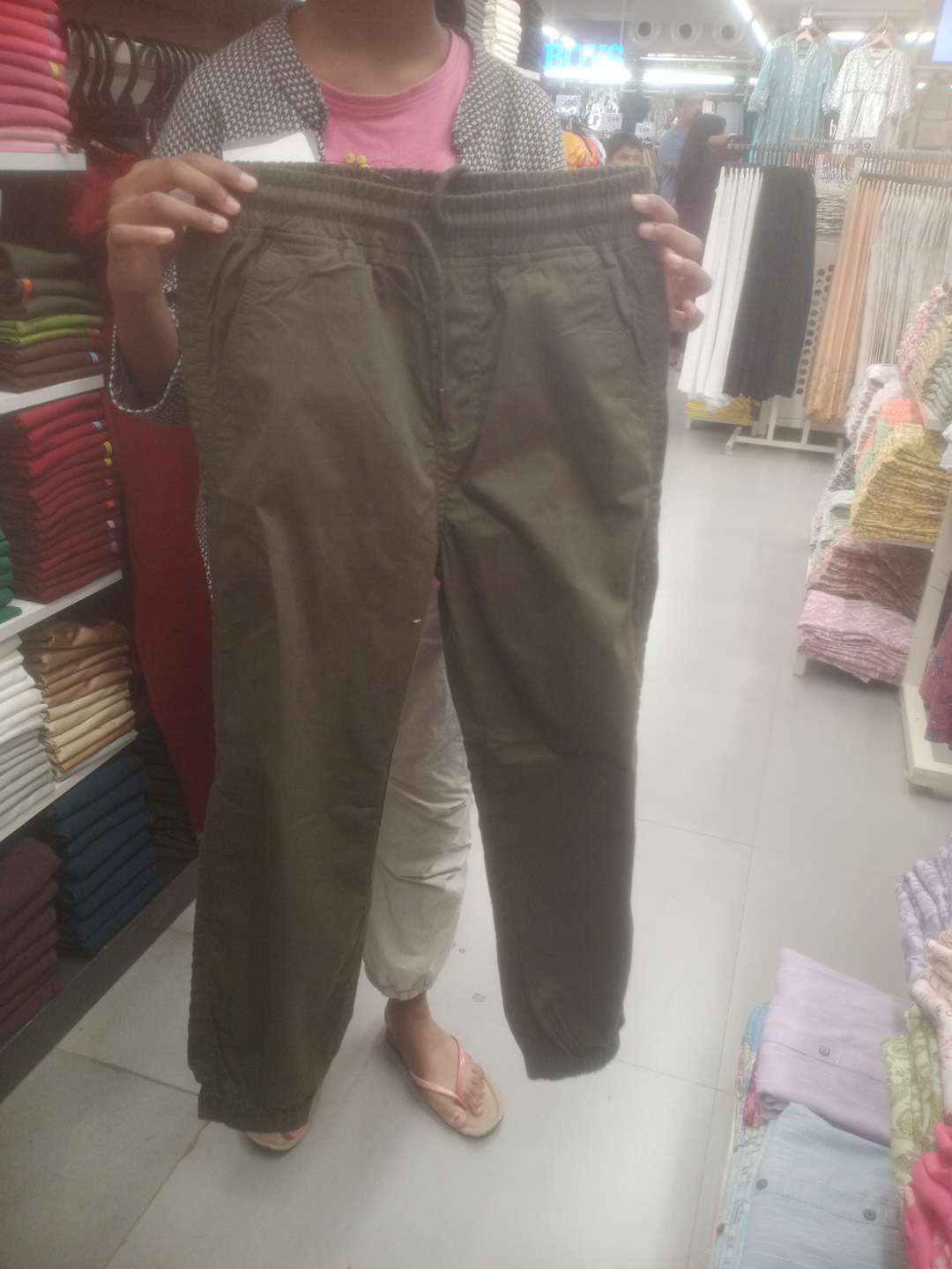 olive twill jogger - 21679839 - Zoom Image - 0