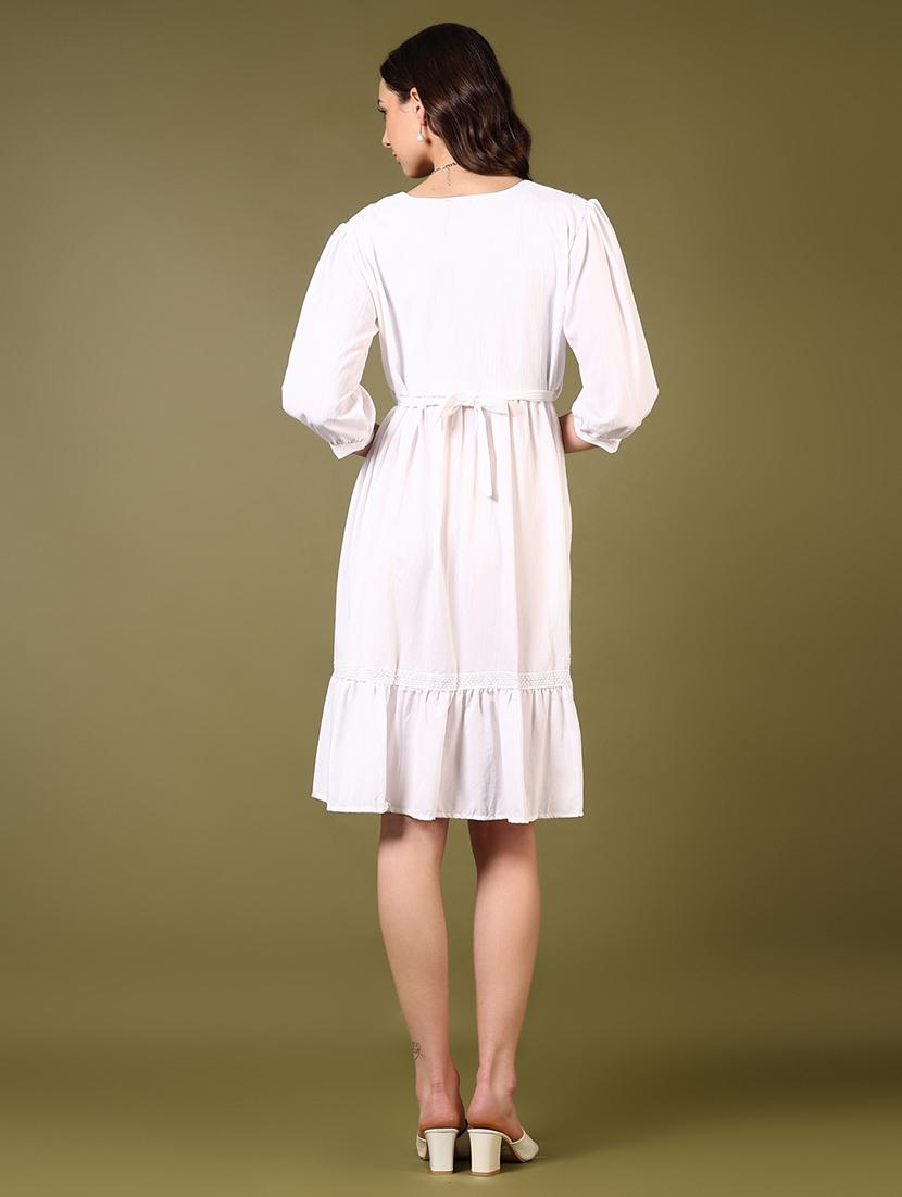 women embroidered puff sleeves tiered dress - 21679842 - Standard Image - 3