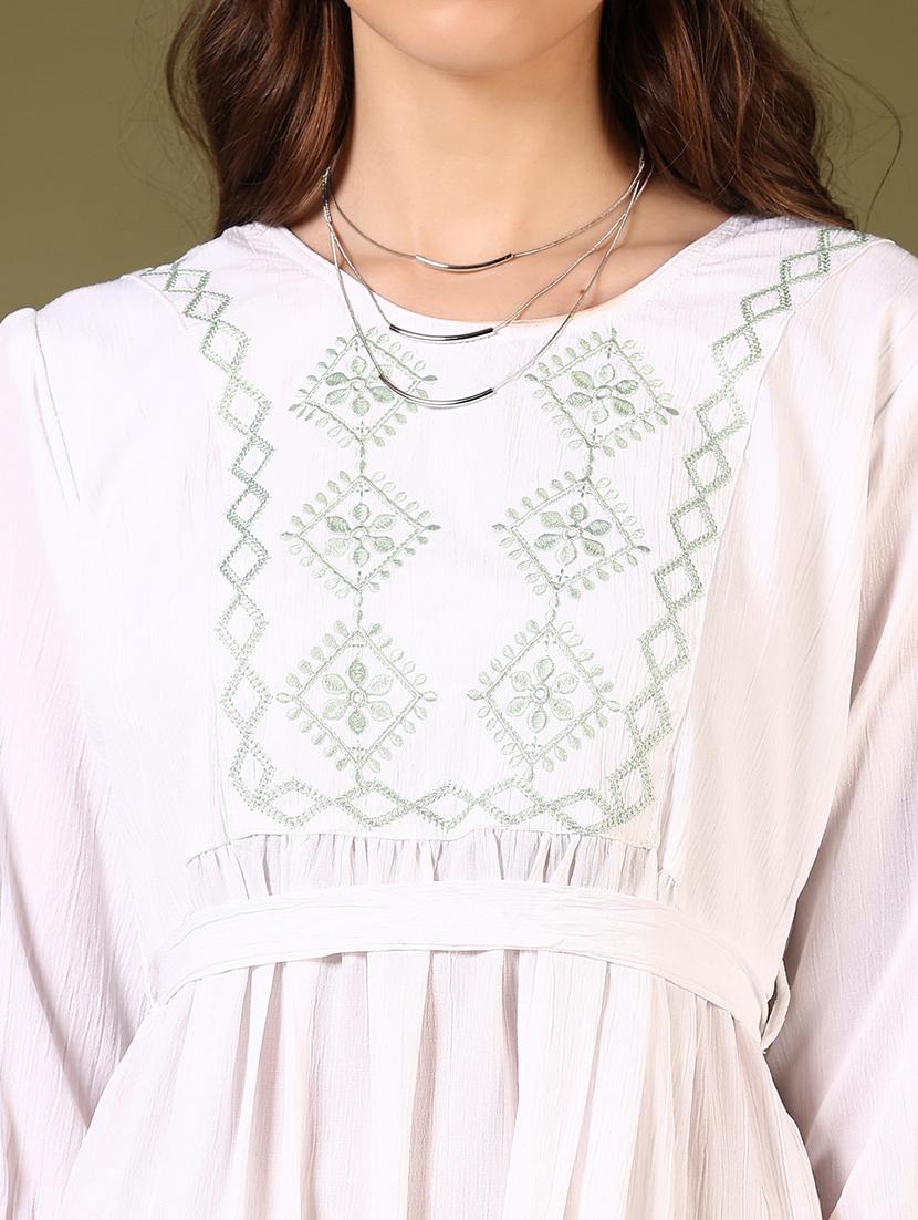 women embroidered puff sleeves tiered dress - 21679842 - Standard Image - 5