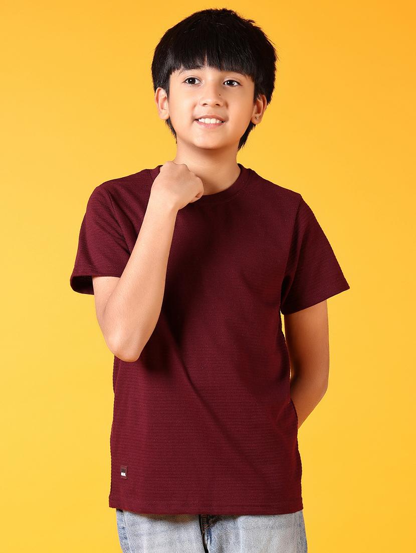 boys short sleeves solid t-shirt
